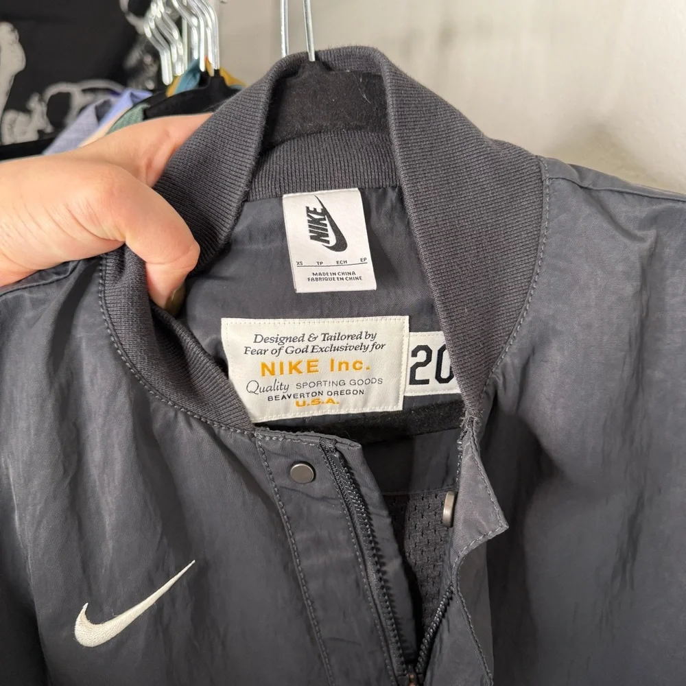 Nike x Fear of God Warm Up Jacket Black Full Zip Mesh Lined NBA Patch XS